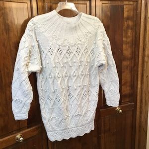 Express heavy hand knit sweater, size S, raised knit with lace like openings